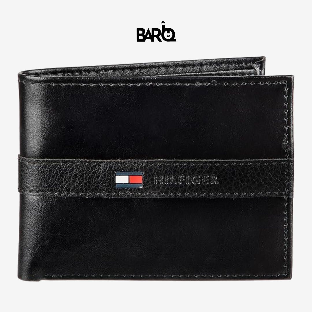 Tommy Hilfiger Men’s Wallet Leather Ranger Passcase Black