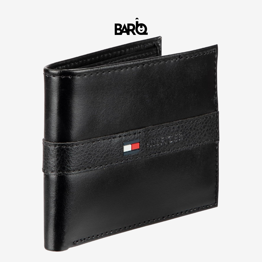 Tommy Hilfiger Men’s Wallet Leather Ranger Passcase Black