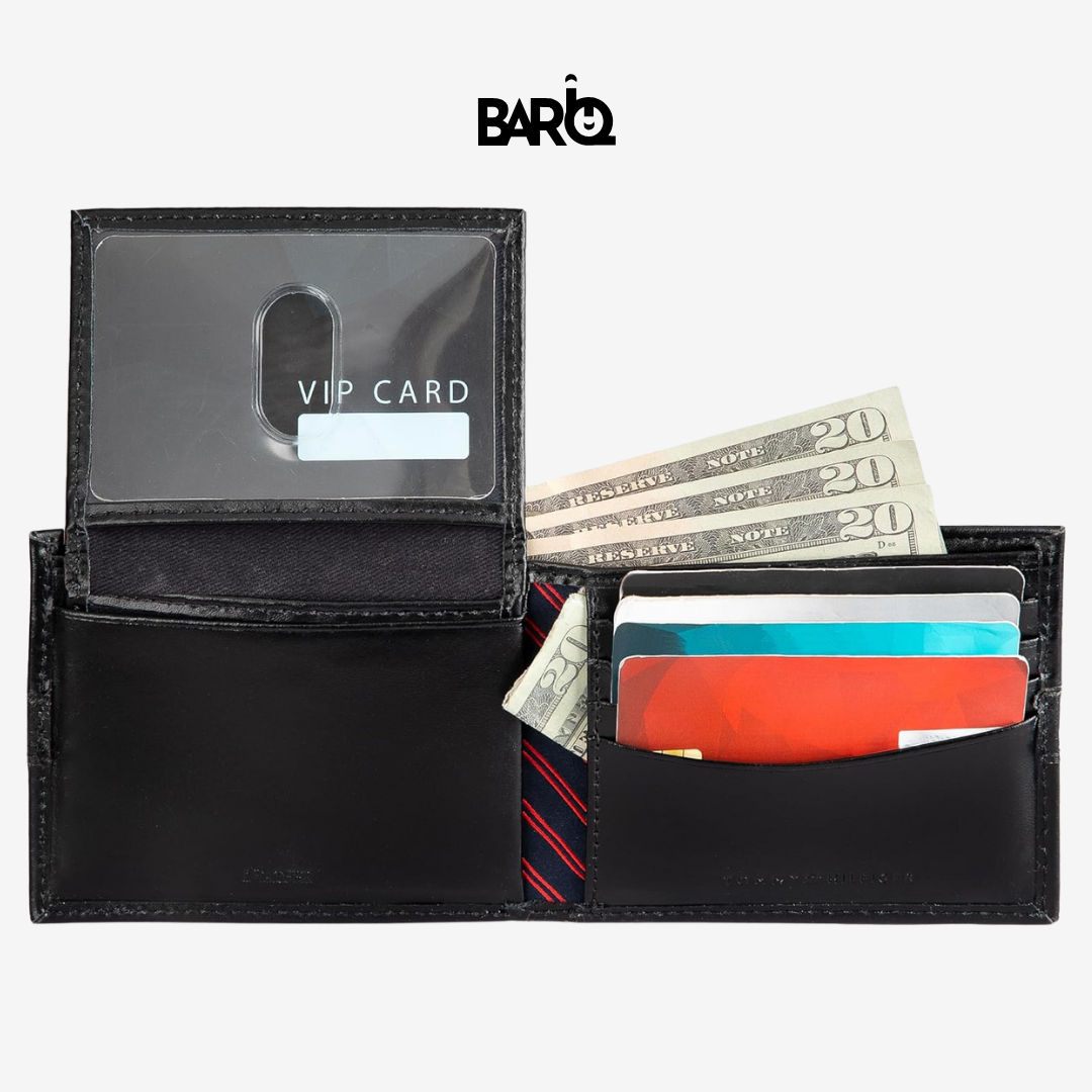 Tommy Hilfiger Men’s Wallet Leather Ranger Passcase Black