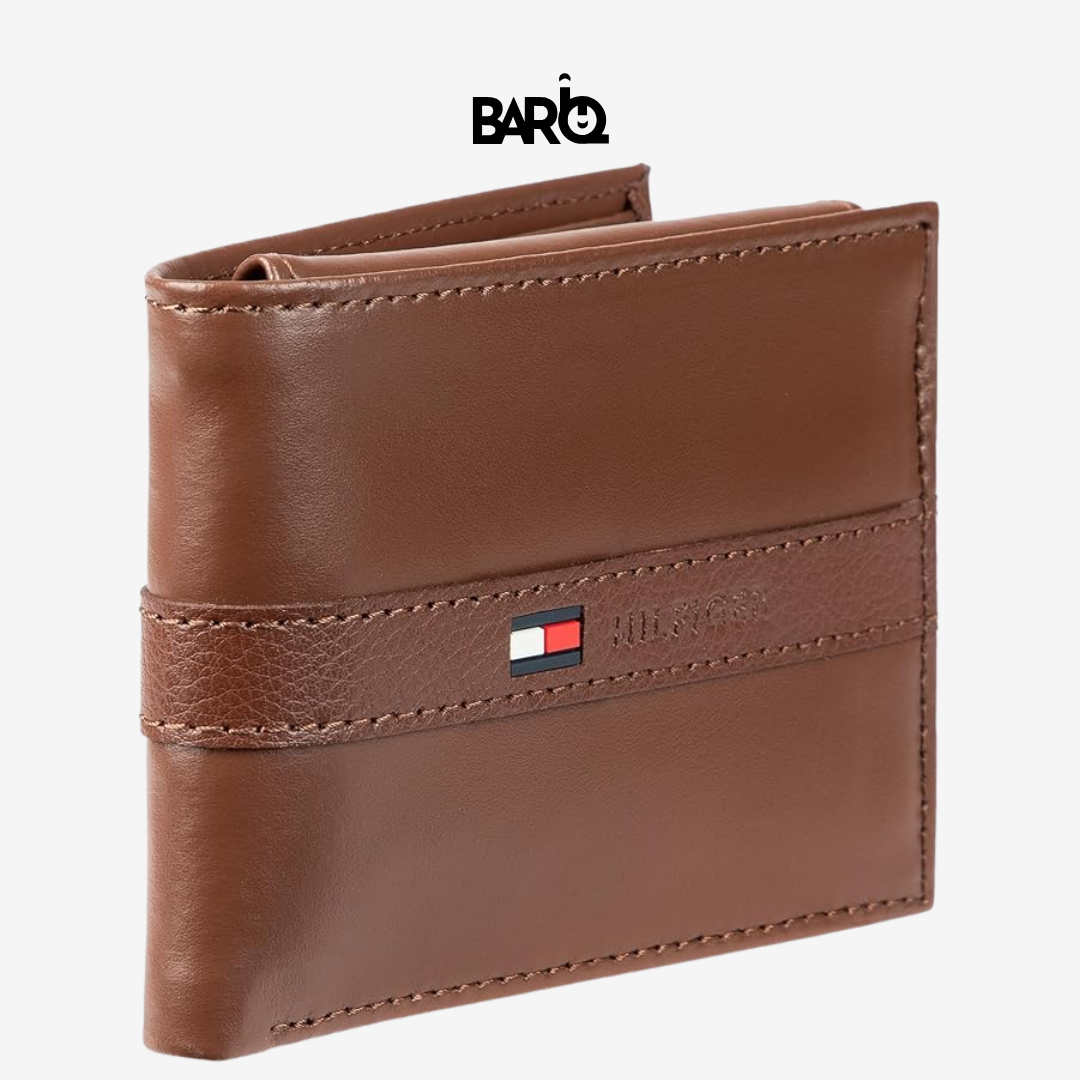 Tommy Hilfiger Men’s Wallet Leather Ranger Passcase Havana