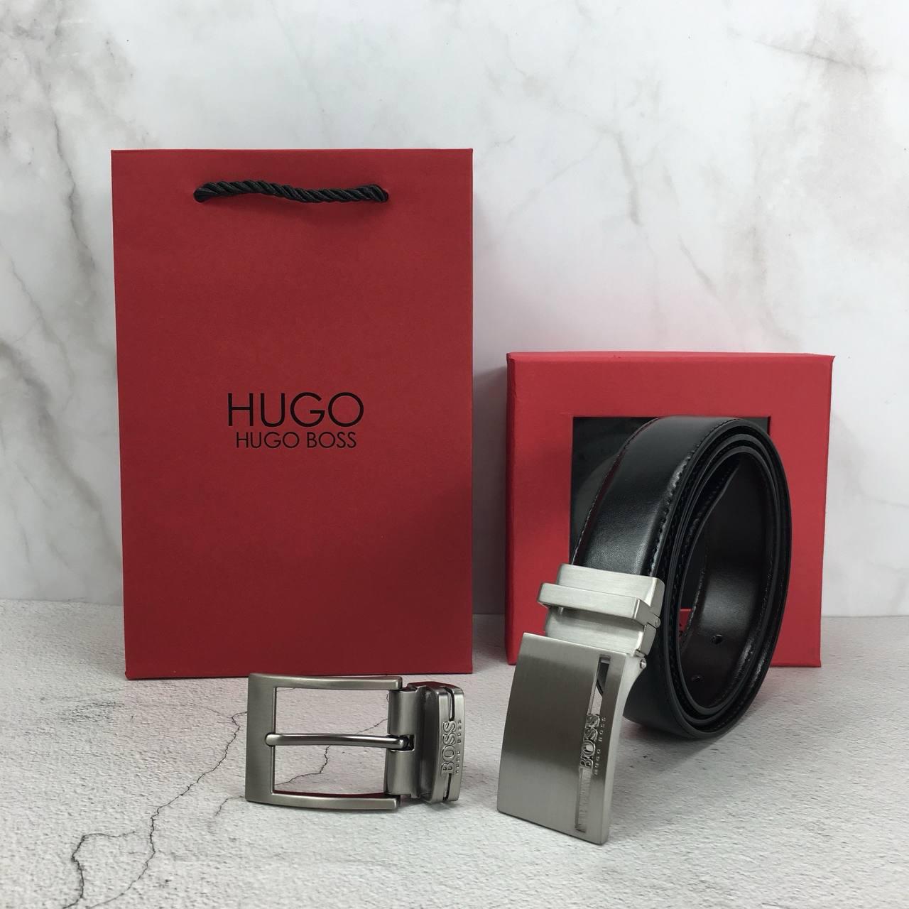 Hugo Boss Original Leather Belt with Two Buckles – Premium Quality