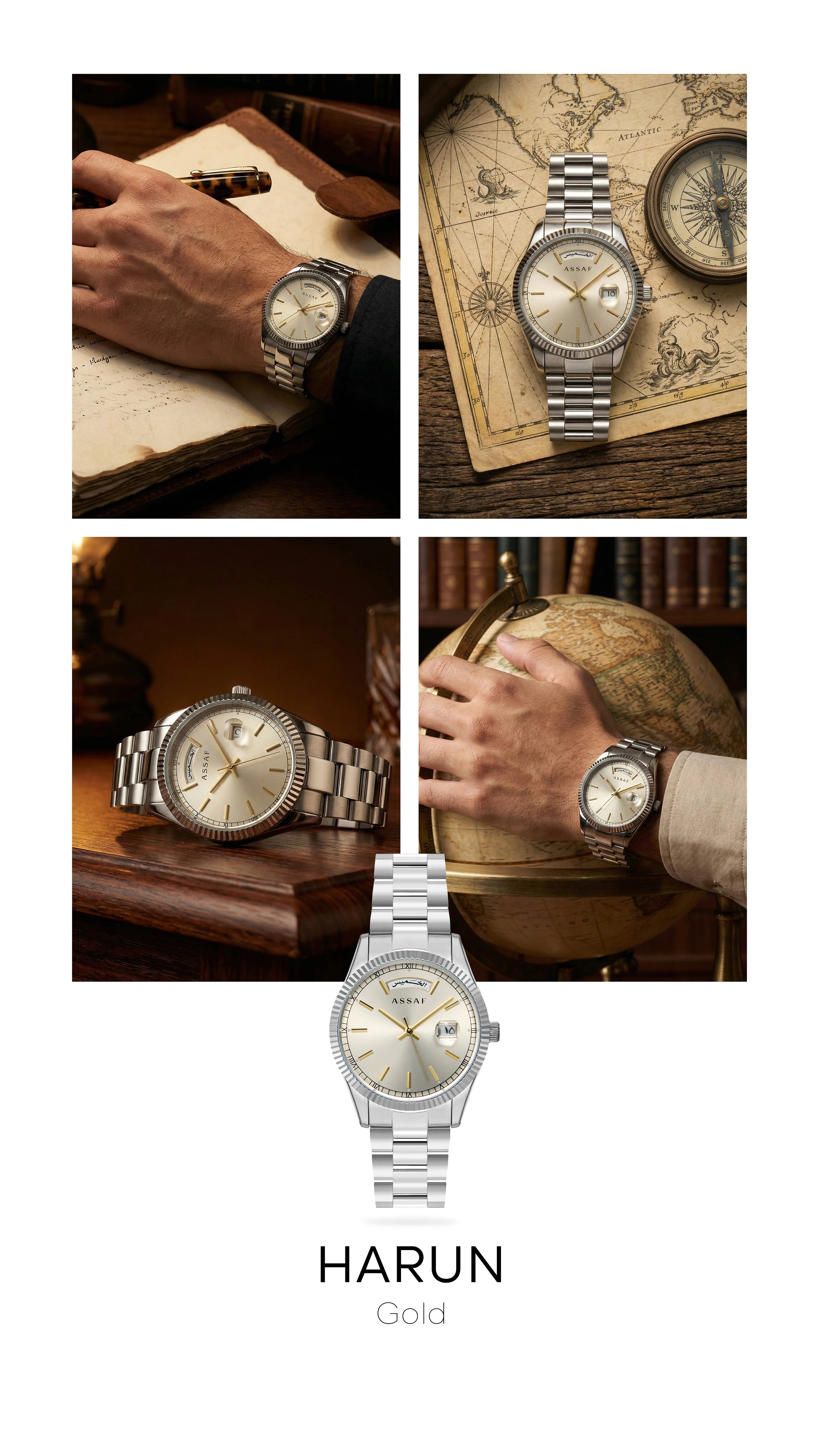 ASSAF Harun Gold Original Watch – Luxury Stainless Steel Timepiece