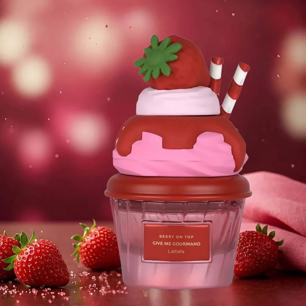Lattafa Give Me Gourmand Berry on Top 75ml | Sweet Fruity Dessert Perfume for Women