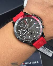 Tommy Hilfiger Men’s Watch 1791722 – Black & Red, Japanese Movement, Original