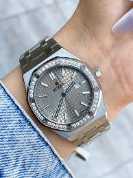 Audemars Piguet Royal Oak Unisex Watch Automatic Diamond Grey Dial Original