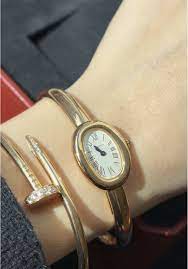 Cartier Women's Watch – Gold Tone – Oval Light Gold Dial – Roman Numerals – Quartz Movement – Mirror Edition