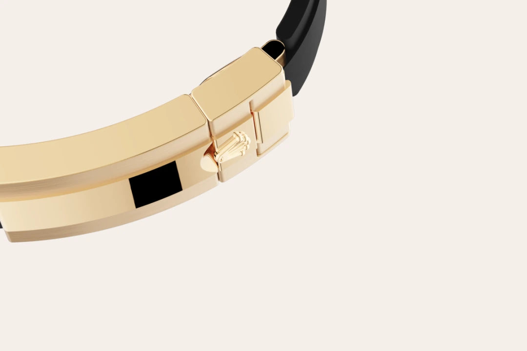 Rolex Daytona Unisex Watch Automatic 40mm – Light Blue Dial, Black Rubber Strap, Gold-Tone Bezel – Mirror Edition