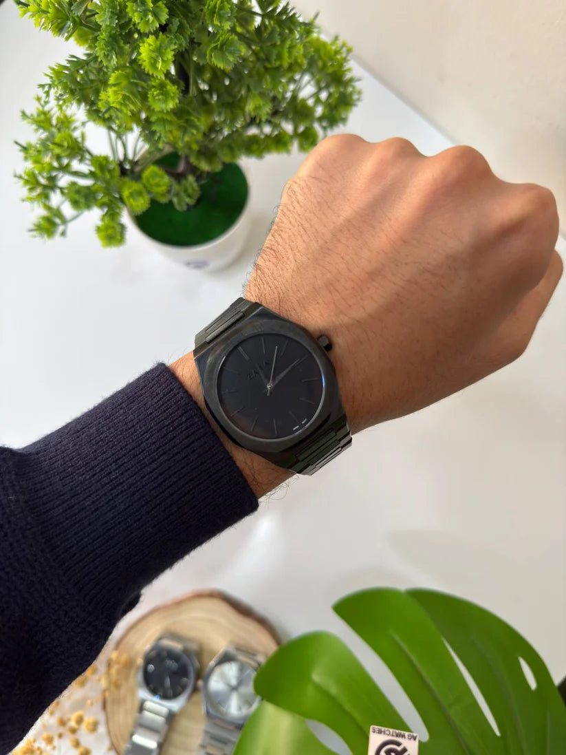 Zara Men's Japanese Quartz Movement Black Stainless Steel Strap & Black Dial – Original