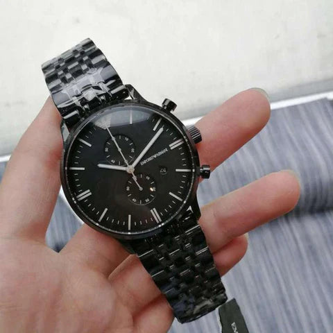 Emporio Armani Chronograph Watch 44mm – Stainless Steel Luxury Design | Mirror Original