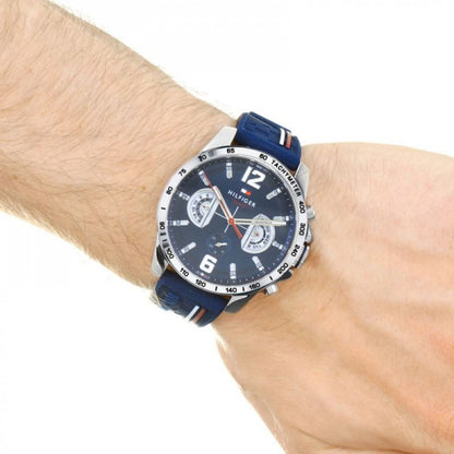 Tommy Hilfiger Multi Dial Quartz Watch for Men with Navy Blue Silicone Strap blue original 1791476