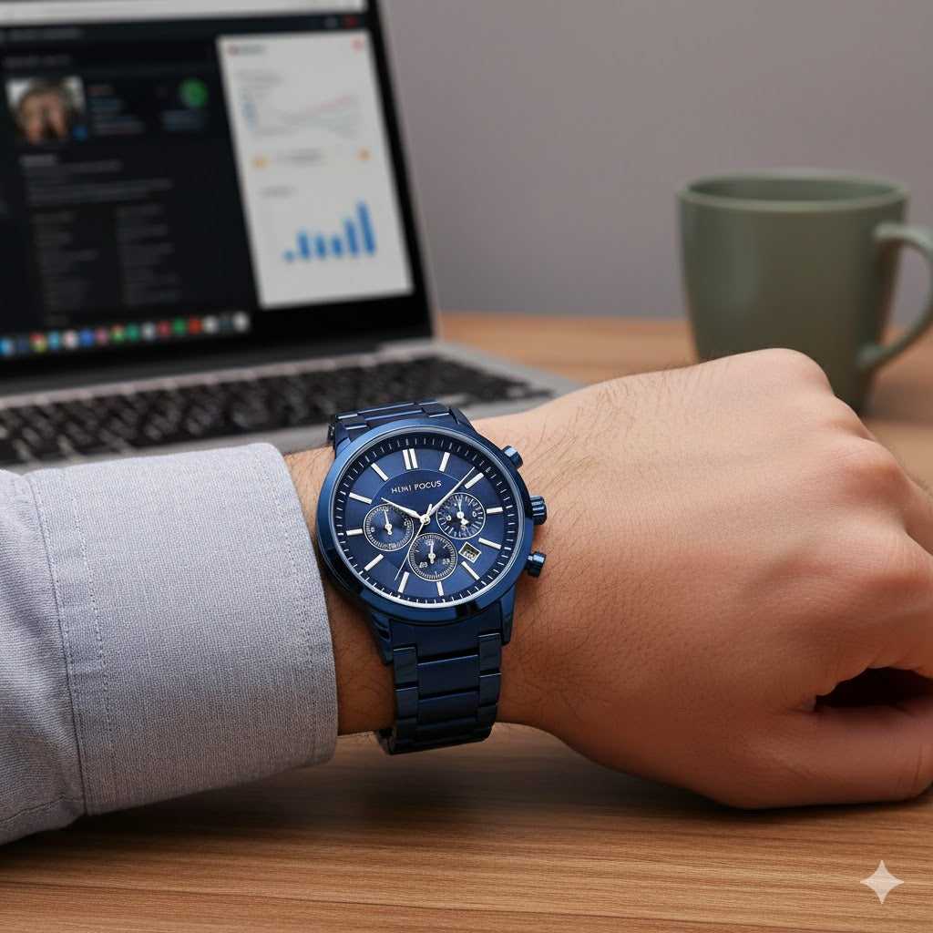 Mini Focus Casual Watch – MF0188G. Men’s 43mm Navy Blue Original